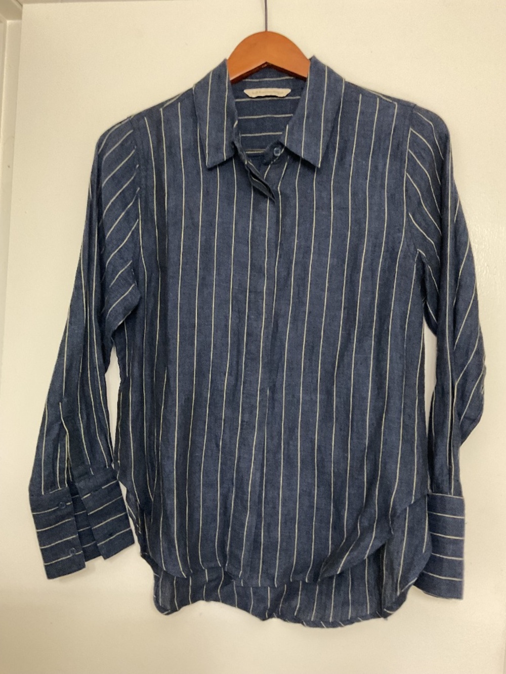 Soft Surroundings Linen Button-Down Shirt Women Size S